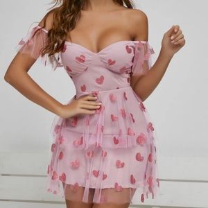 Glitter Heart Layered Dress